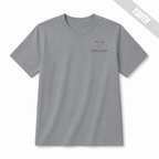 Front of a Granite youth baseball T-shirt with a small TB 03 target graphic and Glove System design on the left chest.